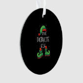 Debat over Elf Funny Matching Family Kerstpyjama Ornament (voorkant)