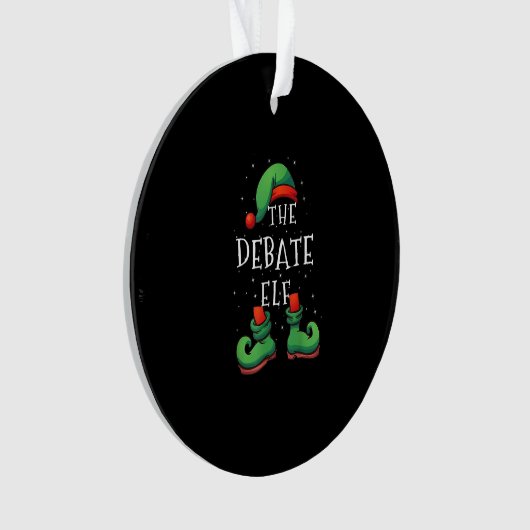 Debat over Elf Funny Matching Family Kerstpyjama Ornament (voorkant)