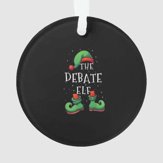 Debat over Elf Funny Matching Family Kerstpyjama Ornament (achterkant)