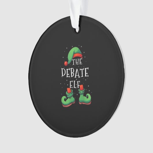Debat over Elf Funny Matching Family Kerstpyjama Ornament (voorkant)