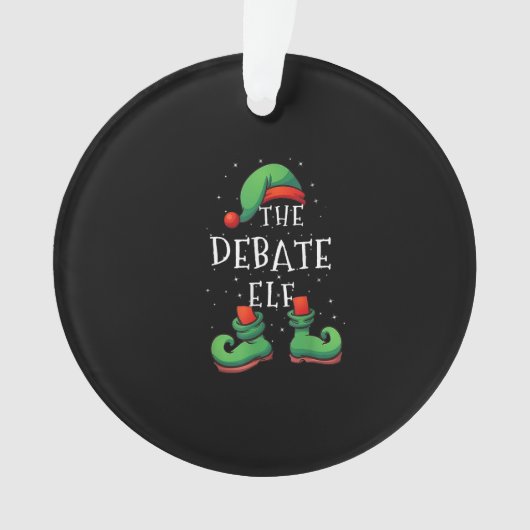 Debat over Elf Funny Matching Family Kerstpyjama Ornament (voorkant)