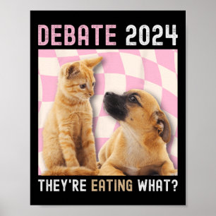 Debat Verkiezing 2024 Huisdieren Hond Kat Ze Eten  Poster