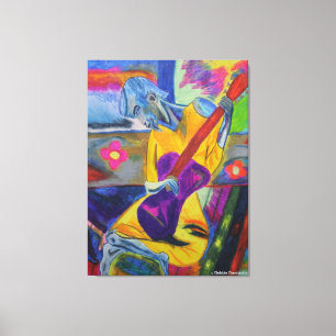 DEBBIE DAVIDSOHN PAINTING - "BLUE KNIGHT" - GIFTS CANVAS AFDRUK