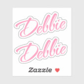 Debbie Decoratieve Naam in Roze x2 Sticker (Vel)
