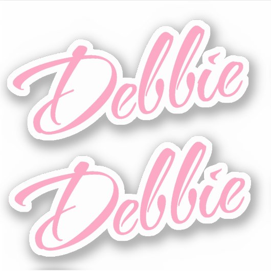 Debbie Decoratieve Naam in Roze x2 Sticker (Voorkant)