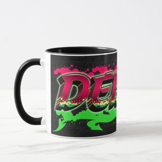 Debbie Prénom Graffiti red Tasse verte (Gauche)