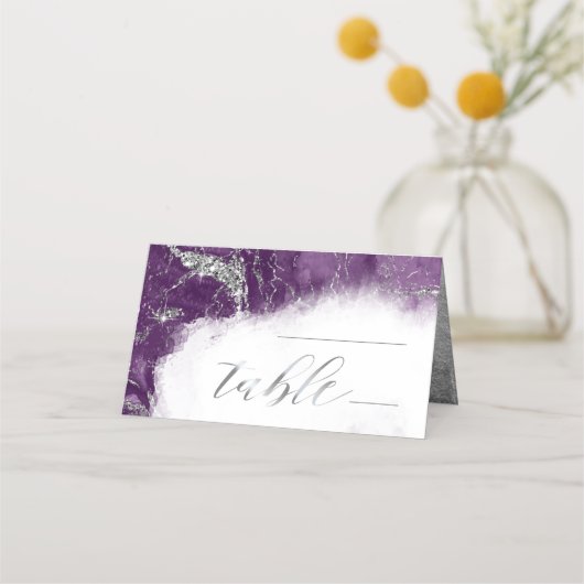 Debbie U-W Marmer Glitter Bruiloft Pruim Slvr ID64 (Voorkant)