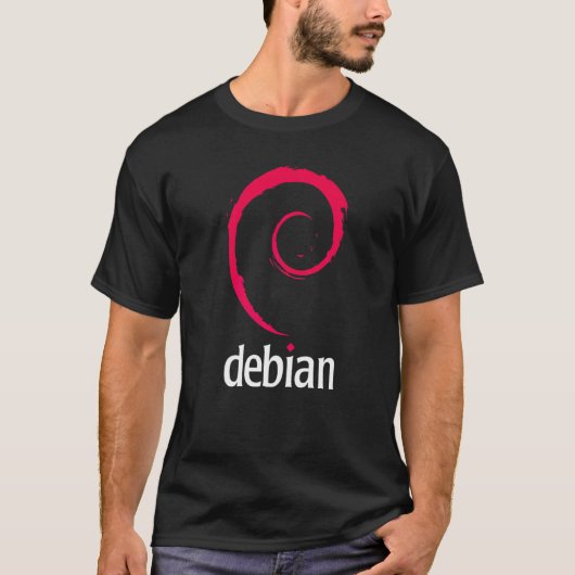 Debian Linux Software Programmeurs Ontwikkelaars T-shirt (Voorkant)