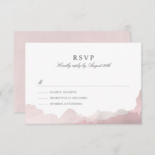 Debonair Blush Roze RSVP (Voorkant / Achterkant)