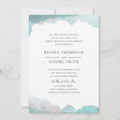Debonair Turquoise Wedding Invitation Kaart (Voorkant)