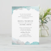 Debonair Turquoise Wedding Invitation Kaart (Staand voorkant)