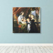 Deborah Kip en haar kinderen Canvas Afdruk (Insitu (Houten vloer))