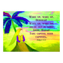 Deborah onder palmboom