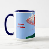 Debout Et Éloigné Joyeux Anniversaire Mug (Gauche)