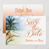 Debra Emerald Waters Beach Save the Date | papaye (Devant / Derrière)