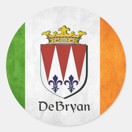 DeBryan Irish Flag Ronde Sticker (Voorkant)