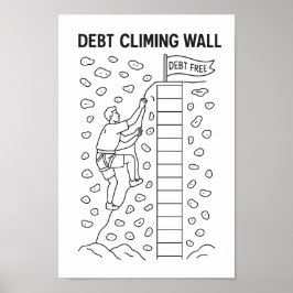 Debt Climbing Wall Payoff Tracker Poster