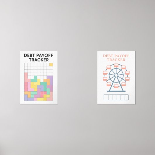 Debt Payoff Tracker Muurkunst Sets (Voorkant)