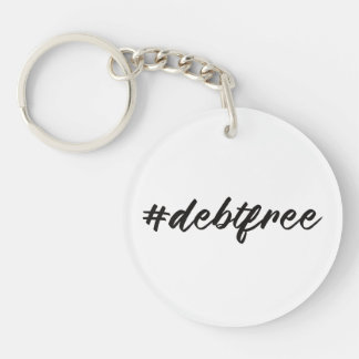 #debtfree (Hashtag Debt Free) penseelpen Sleutelhanger
