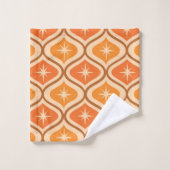 Début atomique du milieu du siècle sur Orange Ogee (Gant de toilette)