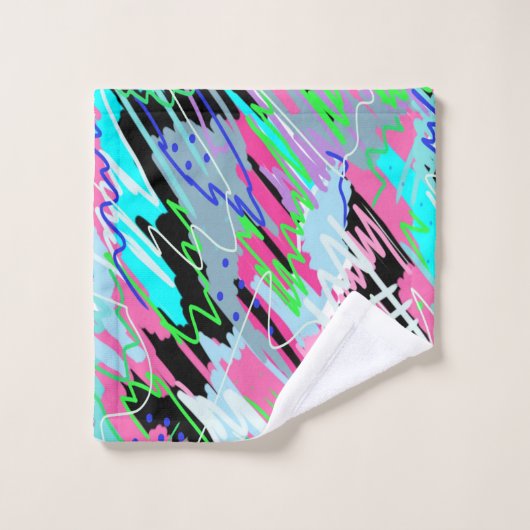 Début de l'impression Abstraite floraison (Gant de toilette)