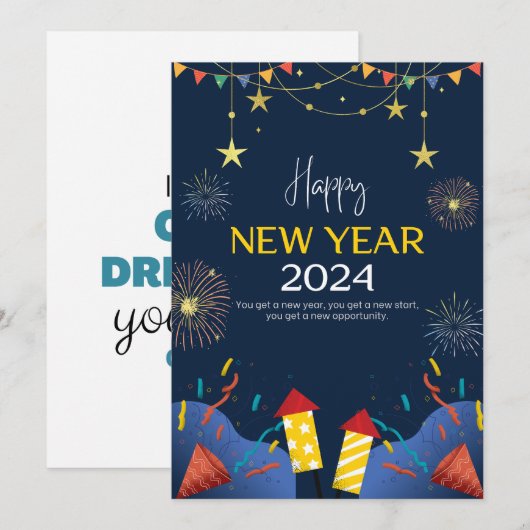 "Début d'étincelle : Carte d'invitation du Nouvel  (Devant / Derrière)