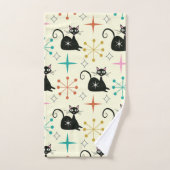 Début du milieu du siècle avec chat atomique noir (Serviette à main)