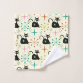 Début du milieu du siècle avec chat atomique noir (Gant de toilette)