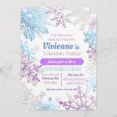 Début du printemps Snowflakes Invitation Anniversa (Devant / Derrière)