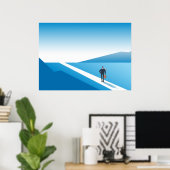 Début du voyage Blue Road Poster (Bureau à domicile)