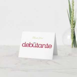 Debutante Collectie ~ Blank Bedankt Opmerking Kaar