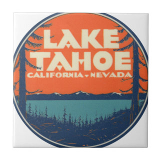 Decaal ontwerp lade van het meer van Tahoe Vintage Tegeltje