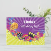 décade des années 80 thème rétro fête Invitation (Debout devant)