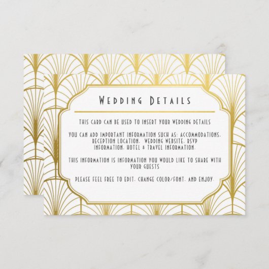 Décadence Golden Art Deco Invitation (Devant / Derrière)