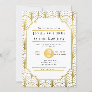 Decadence Golden Art Deco Uitnodiging
