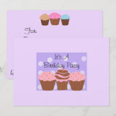 Decadent Cupcakes Birthday Party Kaart (Voorkant / Achterkant)