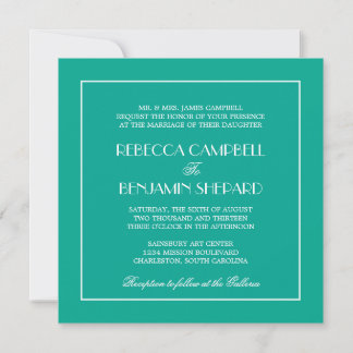 Decadent Deco elegant chic formal blauwgroen bruil Kaart