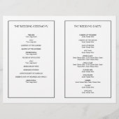 Decadent Deco elegant chic formal trouwprogramma (Achterkant)