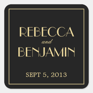 Decadent Deco elegant chic zwart bruiloft gunst la Vierkante Sticker