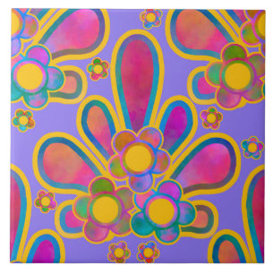 Decadent Guilded Retro Waterverf Ploomf Twilight Tegeltje