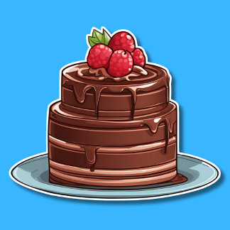 Decadent Raspberry Fudge Cake Waterdicht Sticker