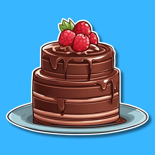 Decadent Raspberry Fudge Cake Waterdicht Sticker