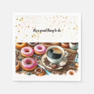 Decadente Donuts en Coffee Social Papieren servett Servet