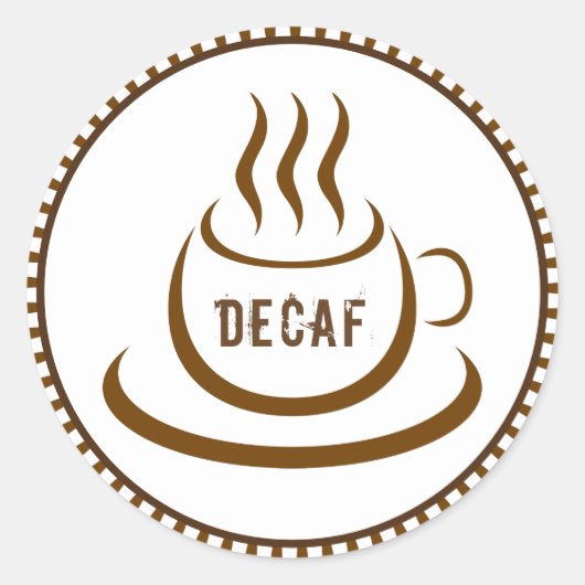 Decaf Coffee Ronde Sticker (Voorkant)