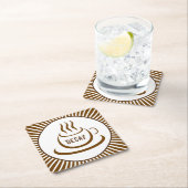 Decaf Coffee Vierkante Kartonnen Onderzetter (Insitu)