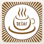 Decaf Coffee Vierkante Kartonnen Onderzetter (Voorkant)