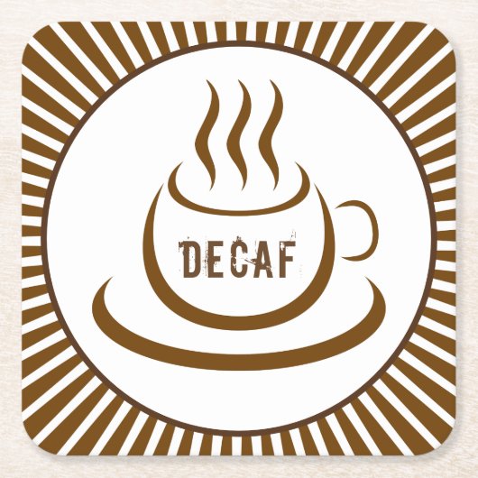 Decaf Coffee Vierkante Kartonnen Onderzetter (Voorkant)