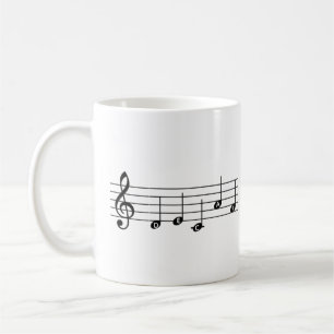 Decaf "DECAF" Music Note Coffee Mok Piano Teacher