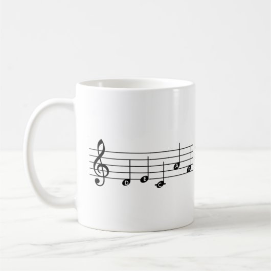 Decaf "DECAF" Music Note Coffee Mug Piano Enseigna (Gauche)