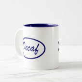 Decaf Name Patch Decaffeinated Tweekleurige Koffiemok (Voorkant links)